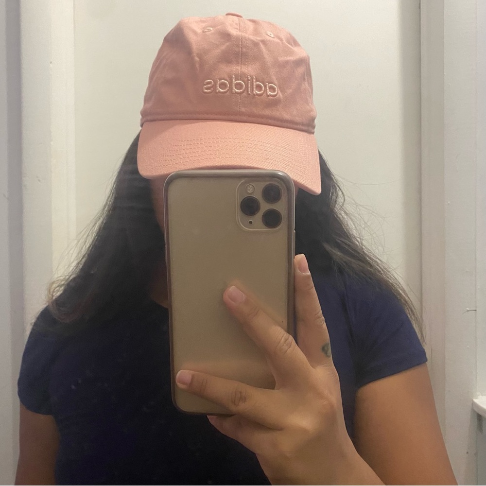 Pink adidas hat